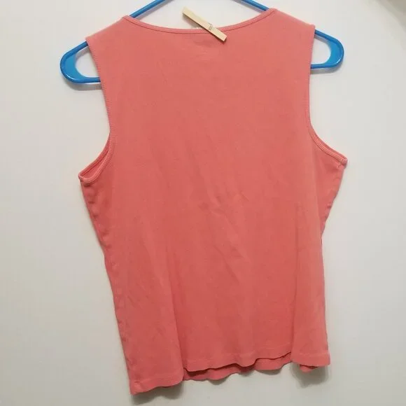 salmon Kim Rogers cotton XL tank top, with name written on - Picture 2 of 3